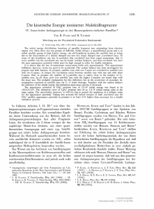 Die kinetische Energie ionisierter Molekülfragmente