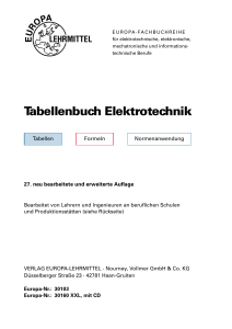 Tabellenbuch Elektrotechnik - Europa