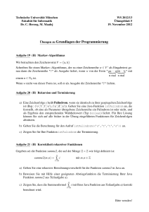 Übungen zu Grundlagen der Programmierung