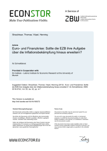 Euro- und Finanzkrise: Sollte die EZB ihre Aufgabe über