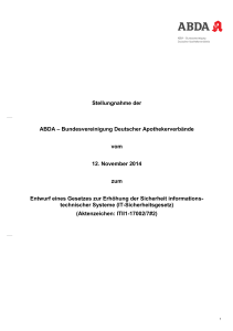 Stellungnahme der ABDA – Bundesvereinigung Deutscher