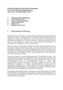 Presseerklärungen der Herbstvollversammlung der