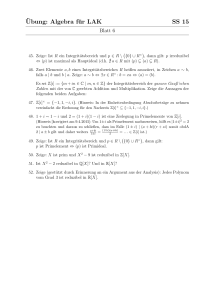 ¨Ubung: Algebra für LAK SS 15