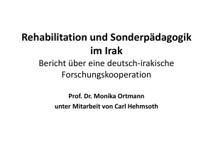 Rehabilitation und Sonderpädagogik im Irak Bericht