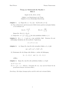 ¨Ubung zur Mathematik für Physiker 1 Blatt 2 Aufgabe 1. (a) Zeigen