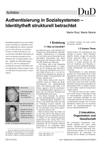 Authentisierung in Sozialsystemen – Identitytheft strukturell