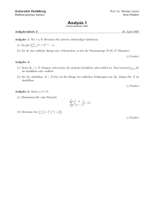 Analysis I - Mathematisches Institut Heidelberg