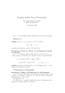 Komplexe Zahlen: Kurze Wiederholung