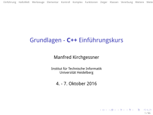 Grundlagen - C++ Einführungskurs