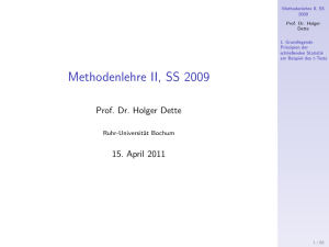 Methodenlehre II, SS 2009 - Ruhr