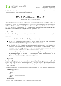DAP2 Praktikum – Blatt 0 - Chair 11: ALGORITHM ENGINEERING