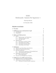 MAE1 Mathematik: Analysis für Ingenieure 1