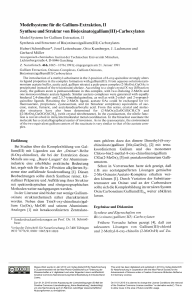 Modellsysteme für die Gallium-Extraktion, II Synthese und Struktur