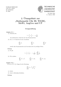 Mathematik I für BI, WI(BI), MaWi, AngGeo und UI