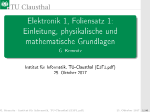 Elektronik 1, Foliensatz 1: Einleitung, physikalische