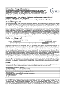 Wesentliche Anlegerinformationen Deutsche Invest I Top Asia, ein