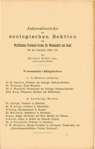 Jahresbericht der zoologischen Sektion des Westfälischen