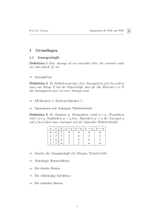 1 1 Grundlagen - Institut für Mathematik, Uni Rostock