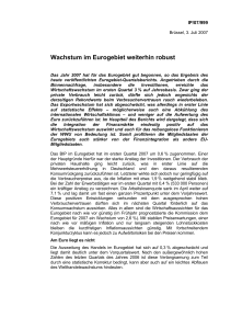 Wachstum im Eurogebiet weiterhin robust