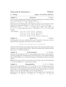 Mathematik für Informatiker I WS08/09 2. ¨Ubung