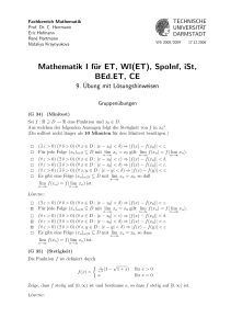 Mathematik I für ET, WI(ET), SpoInf, iSt, BEd.ET, CE