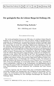 Der geologische Bau des Lehener Berges bei Freiburg i. Br.