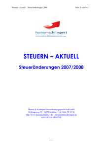 Steueränderungen 2007/2008