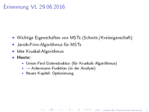 Erinnerung VL 29.06.2016