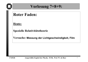 Ausgewählte Kapitel der Physik, SS 06, Prof. W. de Boer