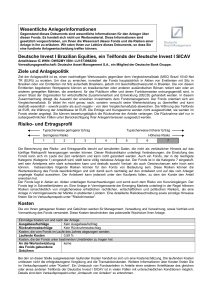 Wesentliche Anlegerinformationen Deutsche Invest I Brazilian