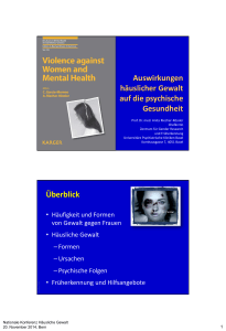 Gewalt gegen Frauen - Eidgenössisches Büro für die Gleichstellung