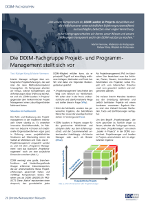 Die DDIM-Fachgruppe Projekt- und Programm