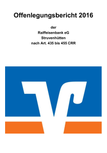 Offenlegungsbericht 2016 - Raiffeisenbank eG Struvenhütten