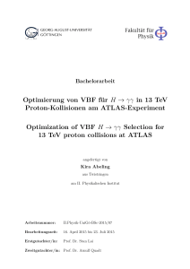 Optimierung von VBF für H in 13 TeV Proton