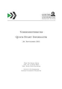 Vorsemesterkurs Quick-Start Informatik - Goethe