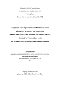 Analyse der nicht-depolarisierenden Muskelrelaxantien