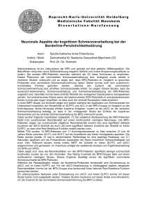 Neuronale Aspekte der kognitiven Schmerzverarbeitung bei der