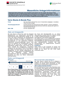 Key Investor Information - Société Générale Securities Services