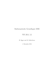 Scriptum: Mathematische Grundlagen MSE