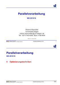 Parallelverarbeitung Parallelverarbeitung