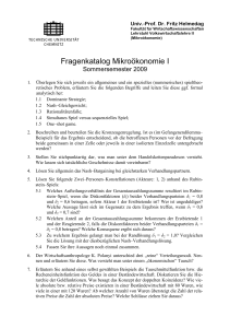 Fragenkatalog Mikroökonomie I