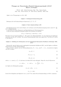 ¨Ubungen zur Theoretischen Physik II (Quantenmechanik I) SS 07