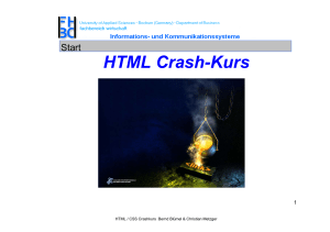 HTML Crash-Kurs - Christian Metzger, Diplom