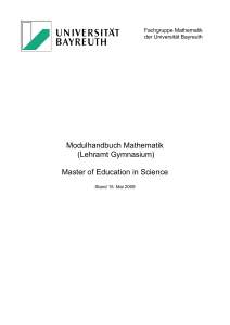 Modulhandbuch Mathematik (Lehramt Gymnasium) Master - Z-MNU