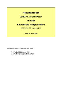 Modulhandbuch im Fach Katholische Religionslehre - Uni