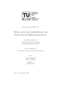 Direkte und inverse Spektraltheorie von Sturm-Liouville