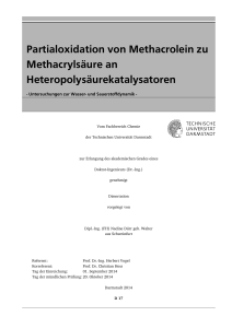 Partialoxidation von Methacrolein zu Methacrylsäure an