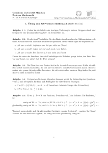 1. Übung zum G8-Vorkurs Mathematik (WiSe