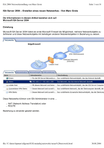 ISA Server 2004 – Erstellen eines neuen