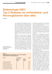 Diabetologie 2001: $$ Typ-2-Diabetes ist verhinderbar und